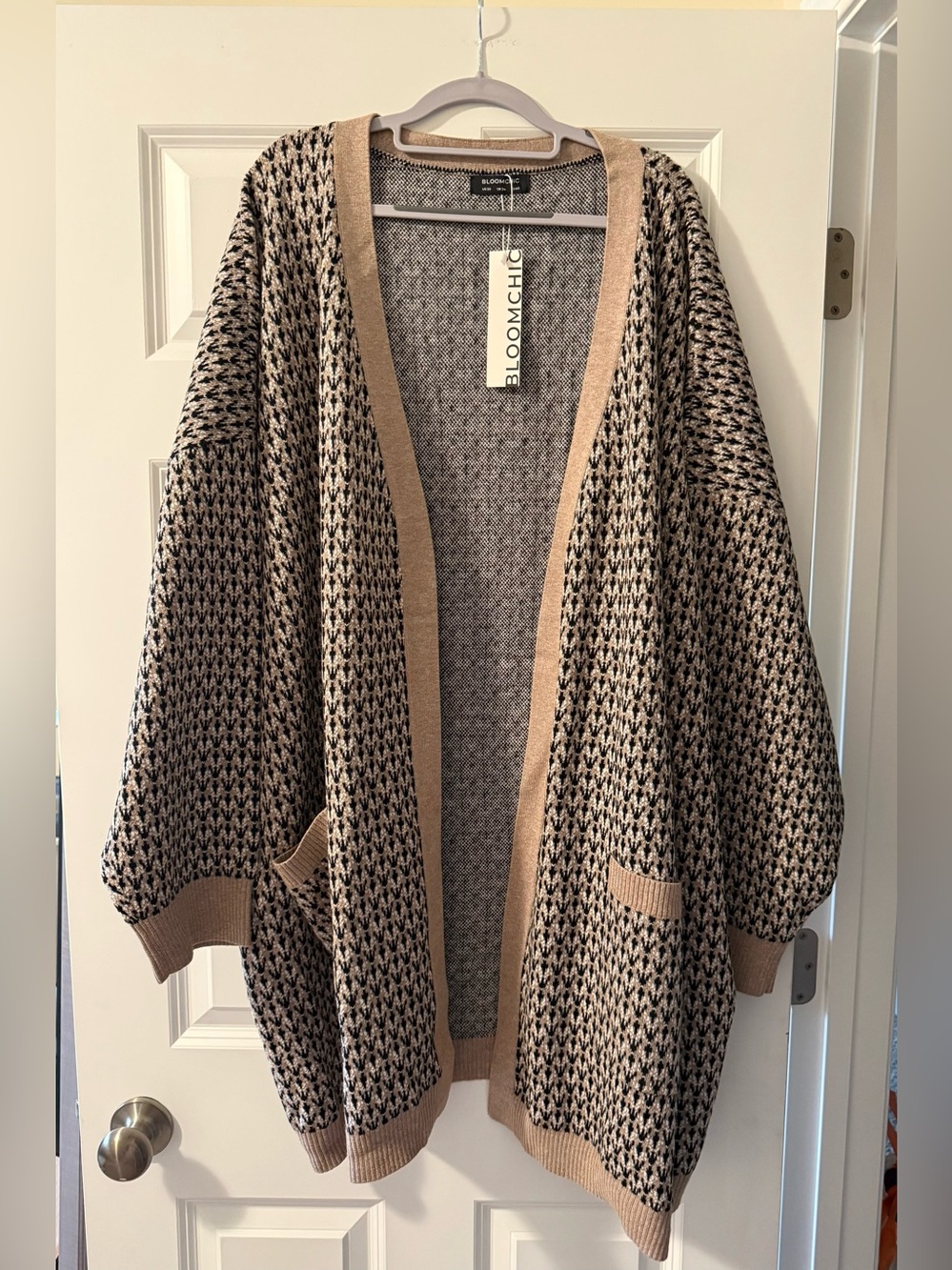 BloomChic Open-Front Knit Cardigan with Pockets